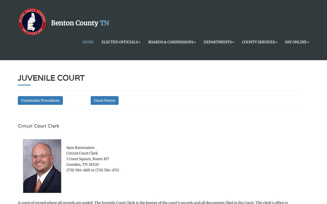 Benton County Juvenile Court sealed and confidential record notice
