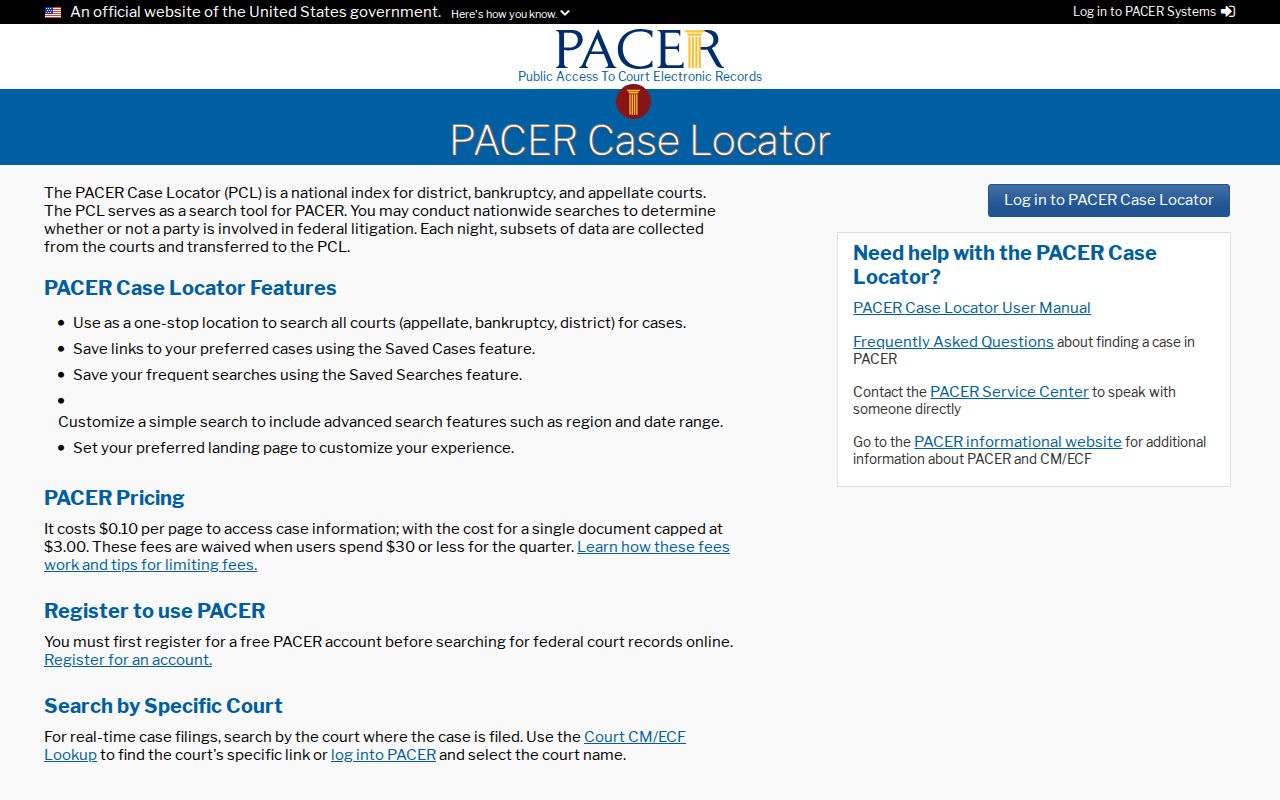 Camden court docket federal PACER Case Locator