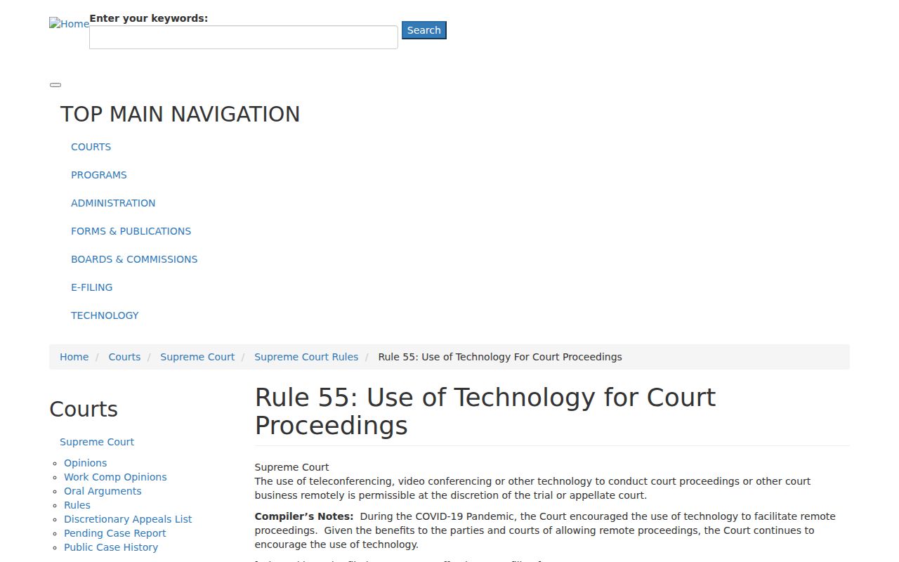 Benton County case search remote proceeding rule