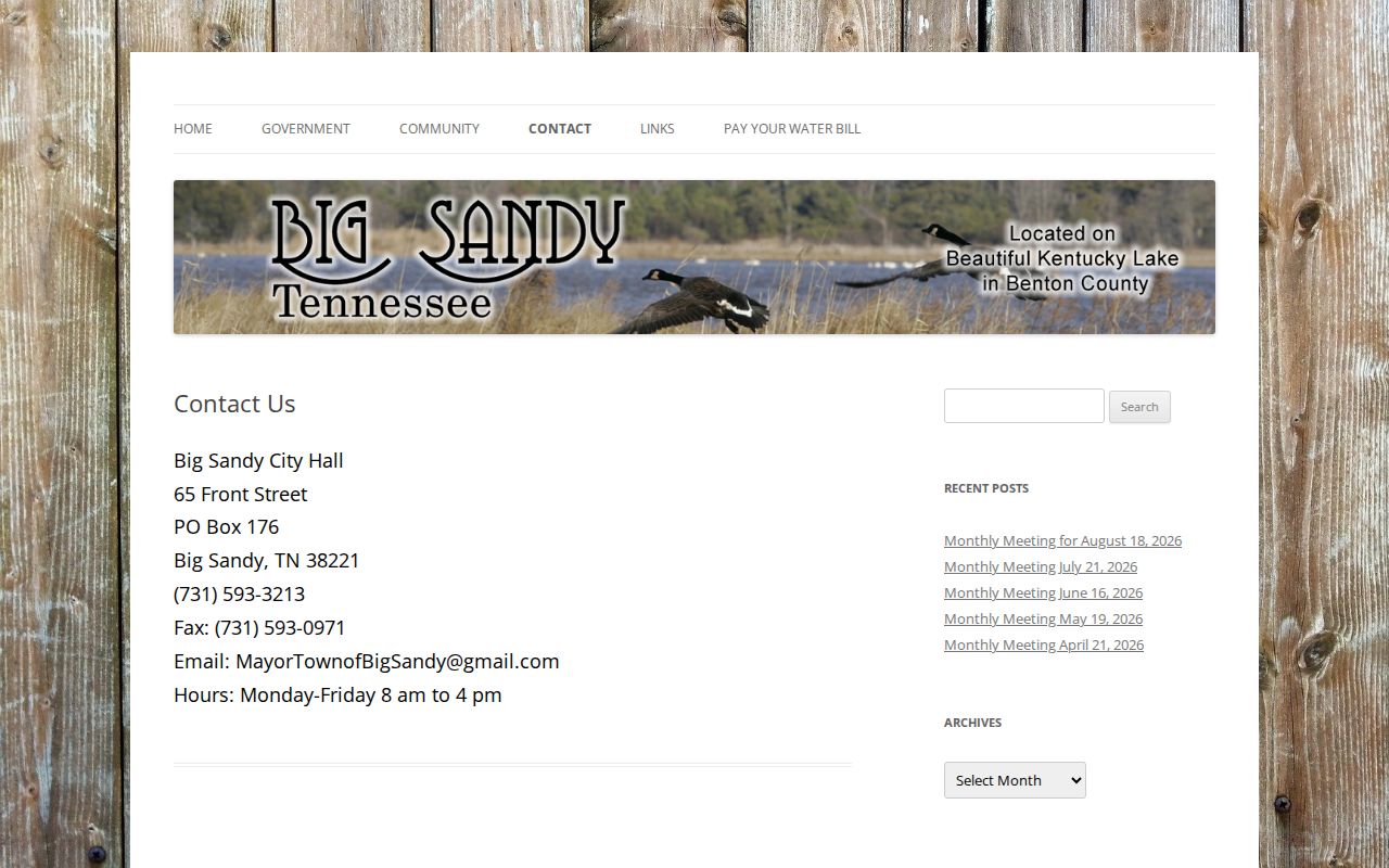 Big Sandy City Hall traffic court contact information